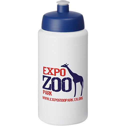 Baseline® Plus Grip 500 Ml Sportflasche Mit Sportdeckel , weiß / blau, HDPE Kunststoff, PP Kunststoff, 18,50cm (Höhe), Bild 2