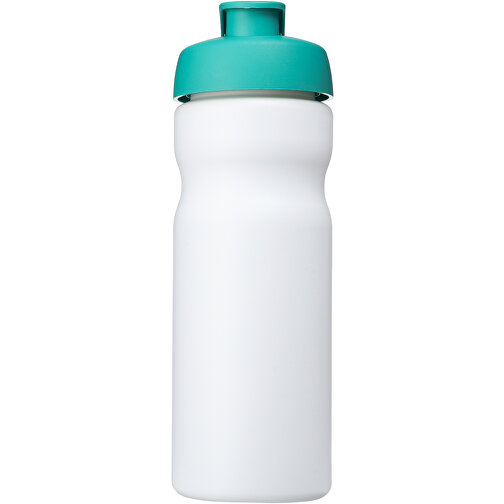 Baseline® Plus 650 Ml Sportflasche Mit Klappdeckel , weiß / aquablau, HDPE Kunststoff, PP Kunststoff, 22,30cm (Höhe), Bild 3