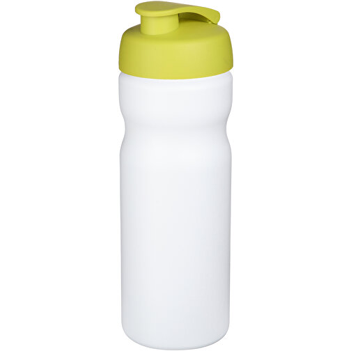 Baseline® Plus 650 Ml Sportflasche Mit Klappdeckel , weiß / limone, HDPE Kunststoff, PP Kunststoff, 22,30cm (Höhe), Bild 1