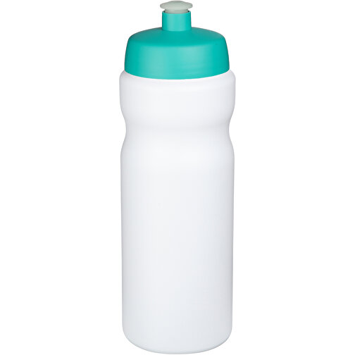Baseline® Plus 650 Ml Sportflasche , weiß / aquablau, HDPE Kunststoff, PP Kunststoff, 22,30cm (Höhe), Bild 1