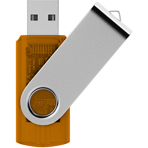 Rotate Transculent USB-Stick , orange MB , 32 GB , Kunststoff, Aluminium MB , 5,80cm x 1,90cm x 1,00cm (Länge x Höhe x Breite), Bild 1