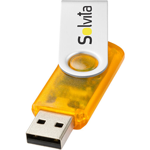 Rotate Transculent USB-Stick , orange MB , 32 GB , Kunststoff, Aluminium MB , 5,80cm x 1,90cm x 1,00cm (Länge x Höhe x Breite), Bild 2