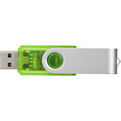 Rotate Transculent USB-Stick , grün MB , 2 GB , Kunststoff, Aluminium MB , 5,80cm x 1,90cm x 1,00cm (Länge x Höhe x Breite), Bild 3