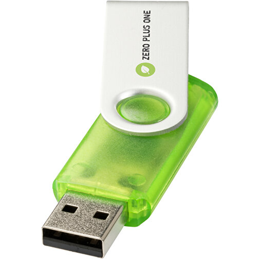 Rotate Transculent USB-Stick , grün MB , 1 GB , Kunststoff, Aluminium MB , 5,80cm x 1,90cm x 1,00cm (Länge x Höhe x Breite), Bild 2