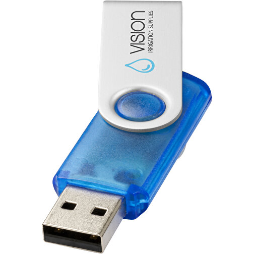 Rotate Transculent USB-Stick , blau MB , 16 GB , Kunststoff, Aluminium MB , 5,80cm x 1,90cm x 1,00cm (Länge x Höhe x Breite), Bild 2