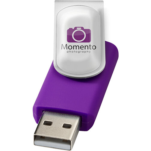 Rotate Doming USB-Stick , lila MB , 2 GB , Kunststoff, Aluminium MB , 5,80cm x 1,90cm x 1,00cm (Länge x Höhe x Breite), Bild 2