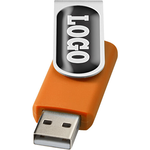 Rotate Doming USB-Stick , orange MB , 8 GB , Kunststoff, Aluminium MB , 5,80cm x 1,90cm x 1,00cm (Länge x Höhe x Breite), Bild 1