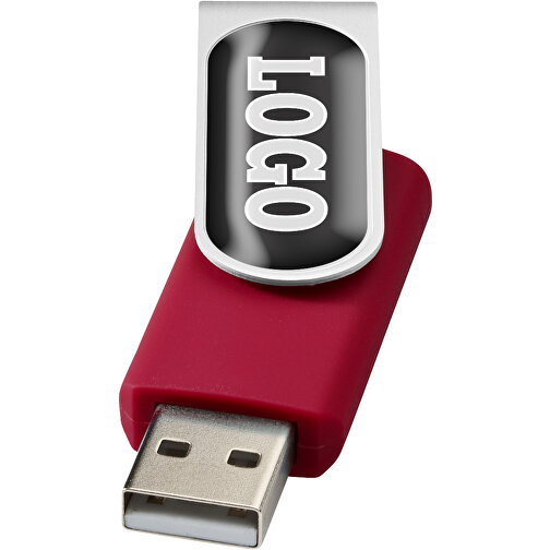 Rotate Doming USB-Stick , rot MB , 2 GB , Kunststoff, Aluminium MB , 5,80cm x 1,90cm x 1,00cm (Länge x Höhe x Breite), Bild 1