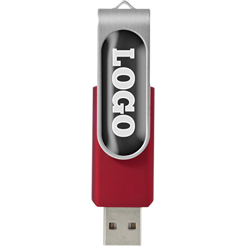 Rotate Doming USB-Stick , rot MB , 2 GB , Kunststoff, Aluminium MB , 5,80cm x 1,90cm x 1,00cm (Länge x Höhe x Breite), Bild 3