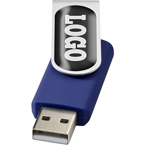 Rotate Doming USB-Stick , blau MB , 16 GB , Kunststoff, Aluminium MB , 5,80cm x 1,90cm x 1,00cm (Länge x Höhe x Breite), Bild 1