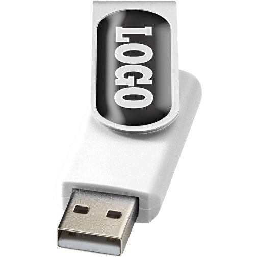 Rotate Doming USB-Stick , weiss MB , 4 GB , Kunststoff, Aluminium MB , 5,80cm x 1,90cm x 1,00cm (Länge x Höhe x Breite), Bild 1