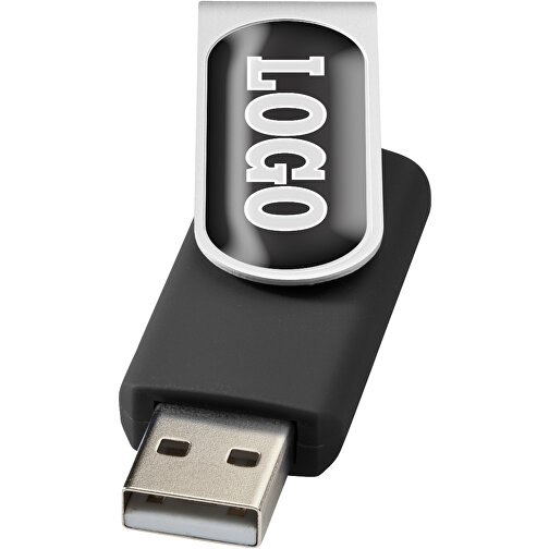 Rotate Doming USB-Stick , schwarz MB , 4 GB , Kunststoff, Aluminium MB , 5,80cm x 1,90cm x 1,00cm (Länge x Höhe x Breite), Bild 1