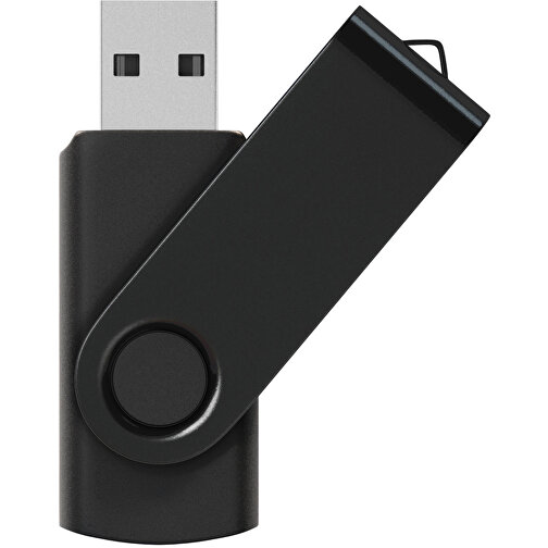 Rotate Metallic USB-Stick , schwarz MB , 16 GB , Kunststoff, Aluminium MB , 5,80cm x 1,90cm x 1,00cm (Länge x Höhe x Breite), Bild 1