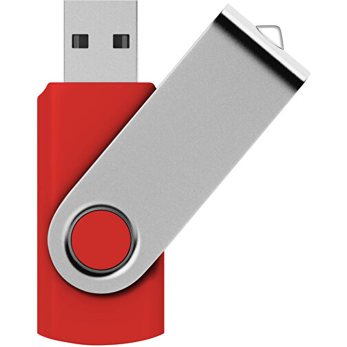 Rotate USB-Stick , mittelrot MB , 4 GB , Kunststoff, Aluminium MB , 5,80cm x 1,90cm x 1,00cm (Länge x Höhe x Breite), Bild 1