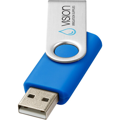 Rotate USB-Stick , mittelblau MB , 16 GB , Kunststoff, Aluminium MB , 5,80cm x 1,90cm x 1,00cm (Länge x Höhe x Breite), Bild 2
