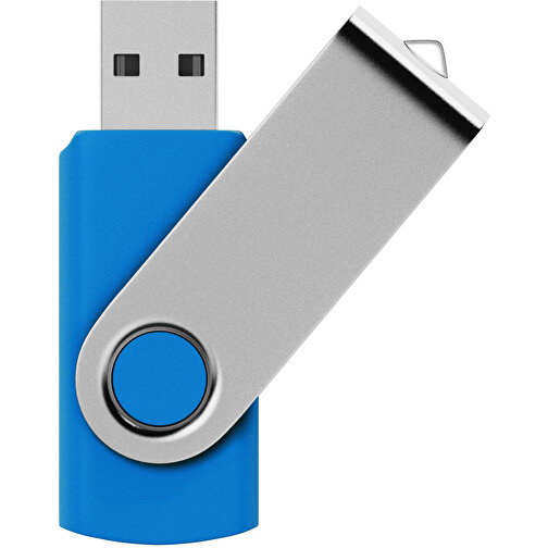 Rotate USB-Stick , mittelblau MB , 4 GB , Kunststoff, Aluminium MB , 5,80cm x 1,90cm x 1,00cm (Länge x Höhe x Breite), Bild 1
