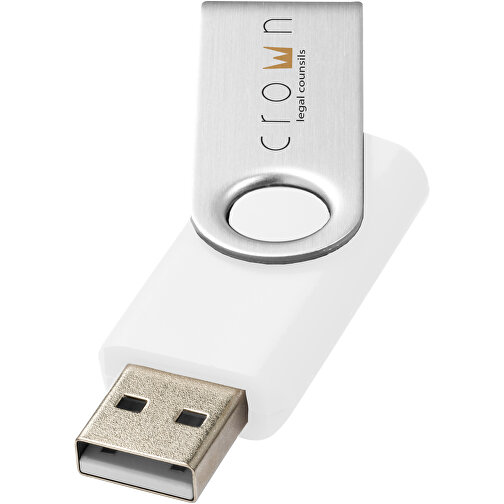Rotate USB-Stick , weiß MB , 32 GB , Kunststoff, Aluminium MB , 5,80cm x 1,90cm x 1,00cm (Länge x Höhe x Breite), Bild 2
