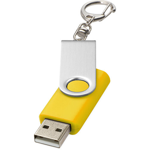 Rotate Mit Schlüsselanhänger USB-Stick , gelb MB , 4 GB , Kunststoff, Aluminium MB , 5,80cm x 1,90cm x 1,00cm (Länge x Höhe x Breite), Bild 1