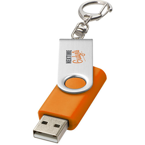 Rotate Mit Schlüsselanhänger USB-Stick , orange MB , 1 GB , Kunststoff, Aluminium MB , 5,80cm x 1,90cm x 1,00cm (Länge x Höhe x Breite), Bild 2