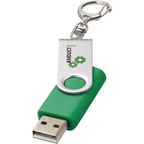 Rotate Mit Schlüsselanhänger USB-Stick , grün MB , 16 GB , Kunststoff, Aluminium MB , 5,80cm x 1,90cm x 1,00cm (Länge x Höhe x Breite), Bild 2