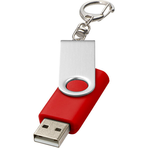 Rotate Mit Schlüsselanhänger USB-Stick , mittelrot MB , 4 GB , Kunststoff, Aluminium MB , 5,80cm x 1,90cm x 1,00cm (Länge x Höhe x Breite), Bild 1