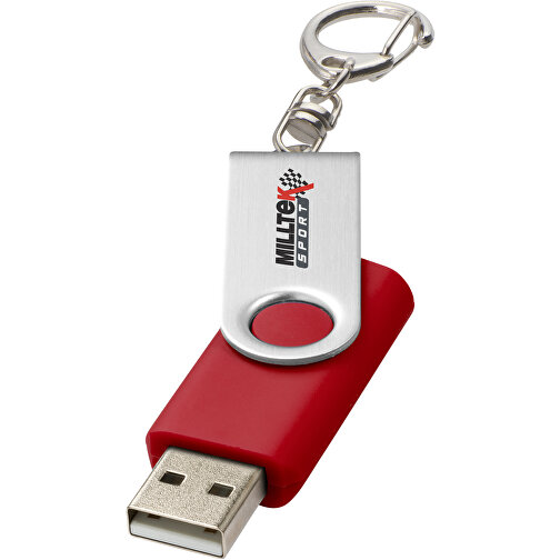 Rotate Mit Schlüsselanhänger USB-Stick , rot MB , 16 GB , Kunststoff, Aluminium MB , 5,80cm x 1,90cm x 1,00cm (Länge x Höhe x Breite), Bild 2