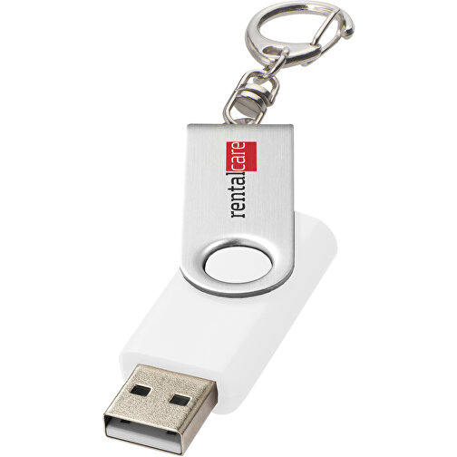 Rotate Mit Schlüsselanhänger USB-Stick , weiß MB , 32 GB , Kunststoff, Aluminium MB , 5,80cm x 1,90cm x 1,00cm (Länge x Höhe x Breite), Bild 2