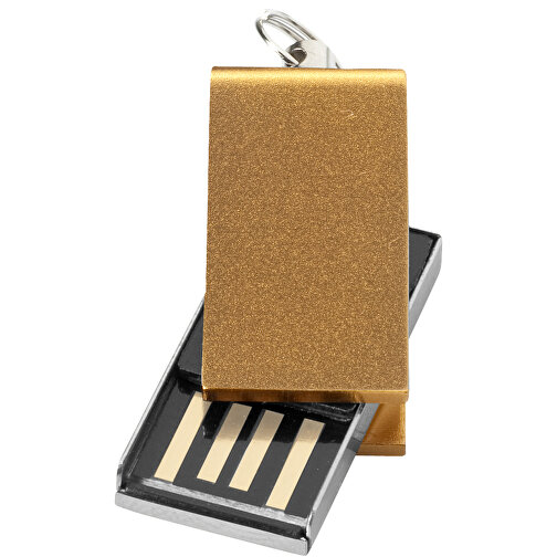 Mini Rotate USB-Stick , gold MB , 1 GB , Aluminium MB , 3,30cm x 1,60cm x 0,60cm (Länge x Höhe x Breite), Bild 1