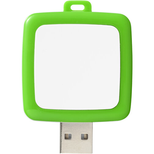 Rotating Square USB-Stick , grün MB , 32 GB , Kunststoff MB , 4,40cm x 4,00cm x 1,00cm (Länge x Höhe x Breite), Bild 3