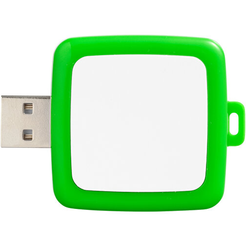Rotating Square USB-Stick , grün MB , 32 GB , Kunststoff MB , 4,40cm x 4,00cm x 1,00cm (Länge x Höhe x Breite), Bild 5