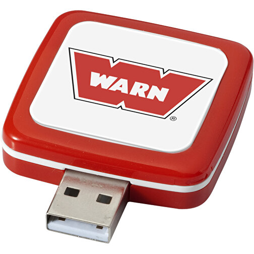Rotating Square USB-Stick , rot MB , 8 GB , Kunststoff MB , 4,40cm x 4,00cm x 1,00cm (Länge x Höhe x Breite), Bild 2