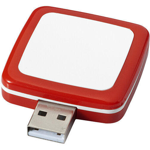 Rotating Square USB-Stick , rot MB , 2 GB , Kunststoff MB , 4,40cm x 4,00cm x 1,00cm (Länge x Höhe x Breite), Bild 1