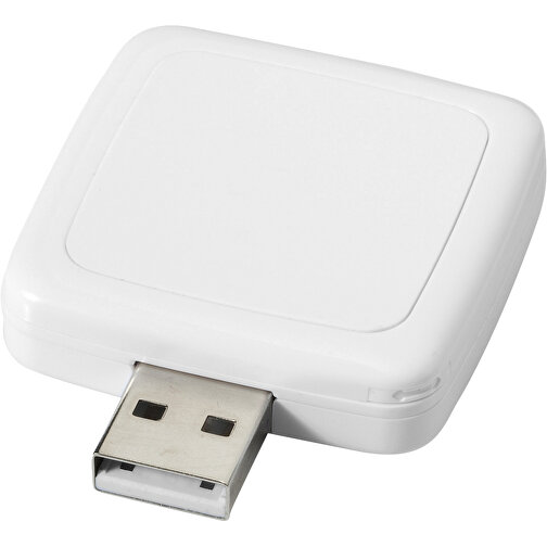 Rotating Square USB-Stick , weiß MB , 32 GB , Kunststoff MB , 4,40cm x 4,00cm x 1,00cm (Länge x Höhe x Breite), Bild 1
