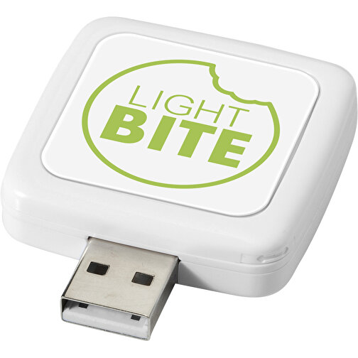 Rotating Square USB-Stick , weiß MB , 32 GB , Kunststoff MB , 4,40cm x 4,00cm x 1,00cm (Länge x Höhe x Breite), Bild 2