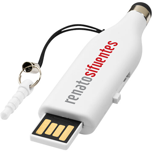 Stylus USB-Stick , weiss MB , 2 GB , Kunststoff MB , 6,90cm x 2,00cm x 0,80cm (Länge x Höhe x Breite), Bild 2