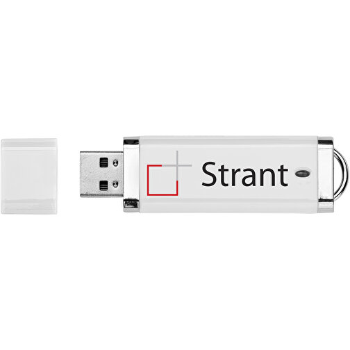 Flat USB-Stick , weiß MB , 2 GB , Kunststoff MB , 7,40cm x 2,10cm x 0,70cm (Länge x Höhe x Breite), Bild 2