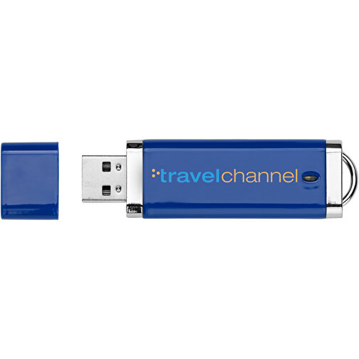 Flat USB-Stick , blau MB , 1 GB , Kunststoff MB , 7,40cm x 2,10cm x 0,70cm (Länge x Höhe x Breite), Bild 2