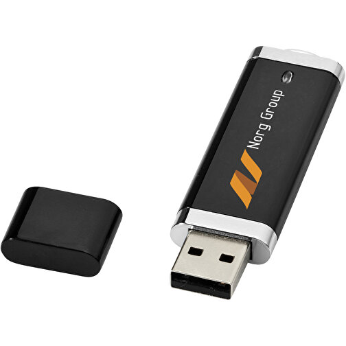 Flat USB-Stick , schwarz MB , 32 GB , Kunststoff MB , 7,40cm x 2,10cm x 0,70cm (Länge x Höhe x Breite), Bild 2