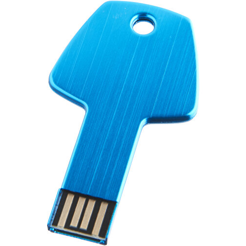 USB-Stick Schlüssel , hellblau MB , 8 GB , Aluminium MB , 5,70cm x 3,20cm x 0,30cm (Länge x Höhe x Breite), Bild 1