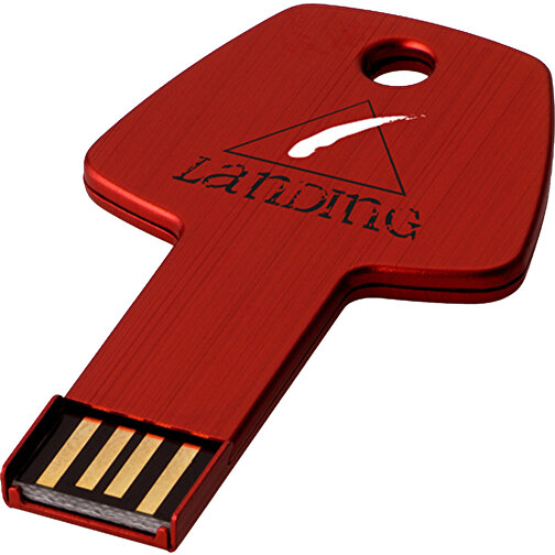 USB-Stick Schlüssel , rot MB , 2 GB , Aluminium MB , 5,70cm x 3,20cm x 0,30cm (Länge x Höhe x Breite), Bild 2