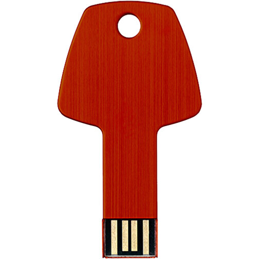 USB-Stick Schlüssel , rot MB , 2 GB , Aluminium MB , 5,70cm x 3,20cm x 0,30cm (Länge x Höhe x Breite), Bild 3