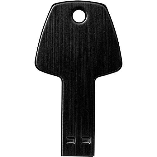 USB-Stick Schlüssel , schwarz MB , 16 GB , Aluminium MB , 5,70cm x 3,20cm x 0,30cm (Länge x Höhe x Breite), Bild 4
