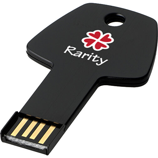 USB-Stick Schlüssel , schwarz MB , 1 GB , Aluminium MB , 5,70cm x 3,20cm x 0,30cm (Länge x Höhe x Breite), Bild 2