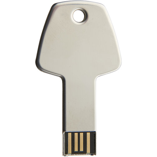 USB-Stick Schlüssel , silber MB , 4 GB , Aluminium MB , 5,70cm x 3,20cm x 0,30cm (Länge x Höhe x Breite), Bild 2