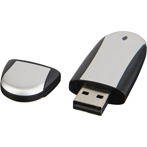 Memo USB-Stick , schwarz / silber MB , 32 GB , Kunststoff, Aluminium MB , 6,00cm x 2,40cm x 1,20cm (Länge x Höhe x Breite), Bild 1