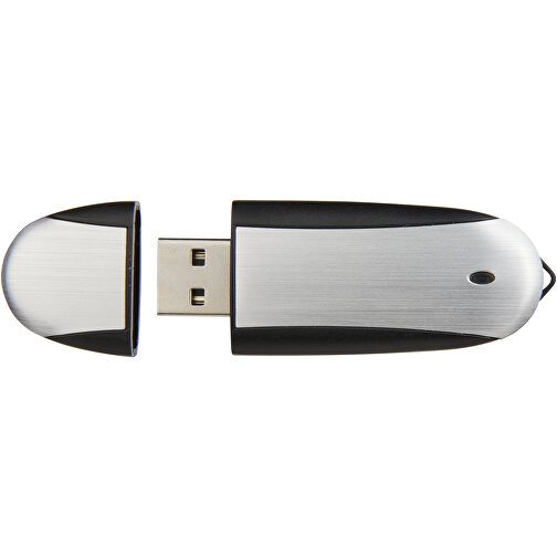 Memo USB-Stick , schwarz / silber MB , 32 GB , Kunststoff, Aluminium MB , 6,00cm x 2,40cm x 1,20cm (Länge x Höhe x Breite), Bild 5