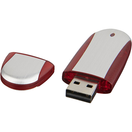Memo USB-Stick , rot / silber MB , 8 GB , Kunststoff, Aluminium MB , 6,00cm x 2,40cm x 1,20cm (Länge x Höhe x Breite), Bild 1