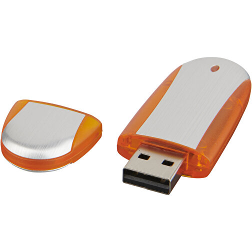 Memo USB-Stick , orange / silber MB , 32 GB , Kunststoff, Aluminium MB , 6,00cm x 2,40cm x 1,20cm (Länge x Höhe x Breite), Bild 1