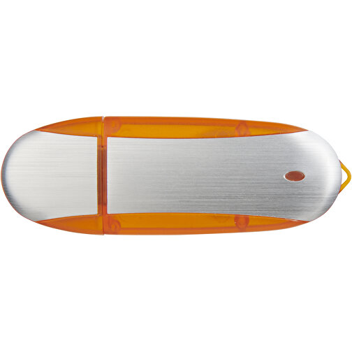 Memo USB-Stick , orange / silber MB , 4 GB , Kunststoff, Aluminium MB , 6,00cm x 2,40cm x 1,20cm (Länge x Höhe x Breite), Bild 3
