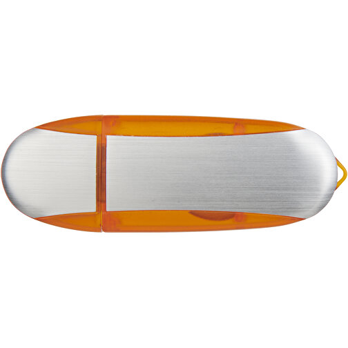 Memo USB-Stick , orange / silber MB , 4 GB , Kunststoff, Aluminium MB , 6,00cm x 2,40cm x 1,20cm (Länge x Höhe x Breite), Bild 4
